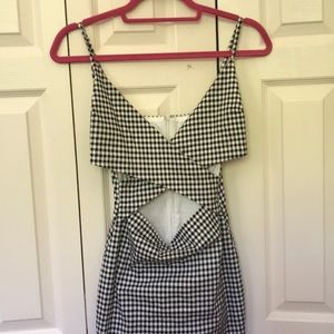 Black and white gingham dress with cut out